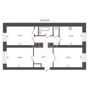 3-к квартира, вторичка, 75м2, 1/4 этаж
