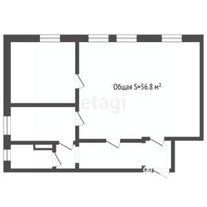 2-к квартира, вторичка, 57м2, 1/2 этаж