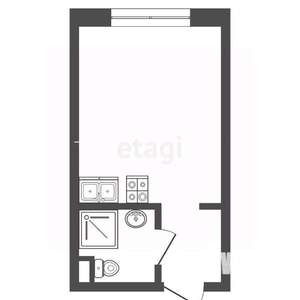 Студия квартира, вторичка, 27м2, 4/4 этаж