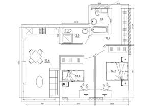 3-к квартира, вторичка, 69м2, 2/8 этаж