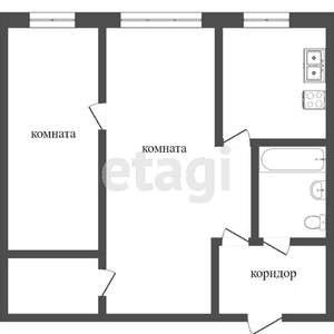 2-к квартира, вторичка, 43м2, 1/5 этаж
