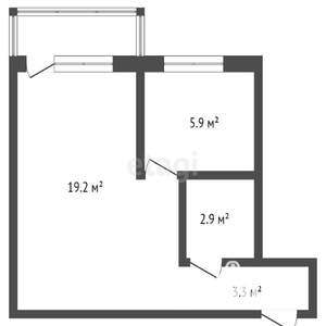 1-к квартира, вторичка, 27м2, 4/5 этаж