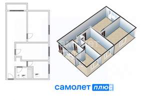 3-к квартира, вторичка, 52м2, 5/6 этаж