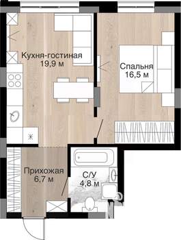 Студия квартира, вторичка, 48м2, 5/15 этаж