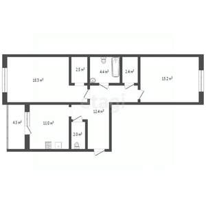 2-к квартира, вторичка, 72м2, 3/16 этаж