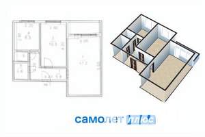 2-к квартира, вторичка, 43м2, 8/9 этаж