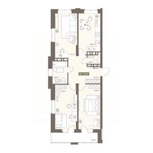 3-к квартира, вторичка, 78м2, 2/16 этаж