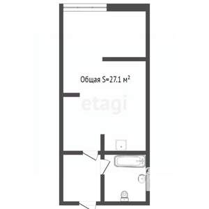 Студия квартира, вторичка, 27м2, 15/16 этаж