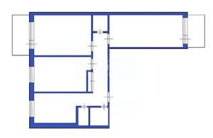 3-к квартира, вторичка, 65м2, 5/9 этаж