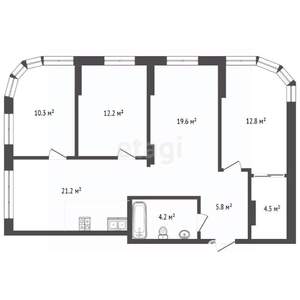 4-к квартира, вторичка, 96м2, 5/15 этаж