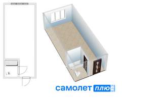 1-к квартира, вторичка, 17м2, 3/9 этаж