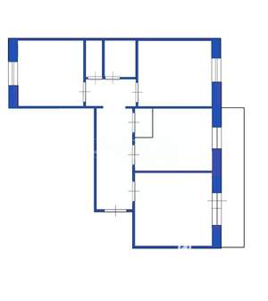 3-к квартира, вторичка, 57м2, 9/9 этаж
