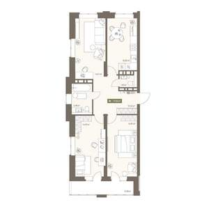 3-к квартира, вторичка, 78м2, 3/16 этаж