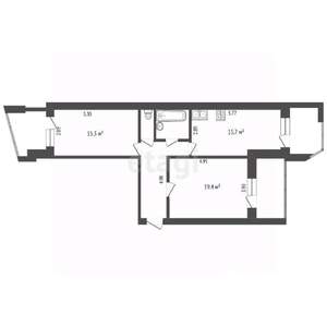 2-к квартира, вторичка, 66м2, 4/4 этаж