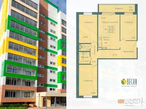 4-к квартира, вторичка, 84м2, 9/10 этаж