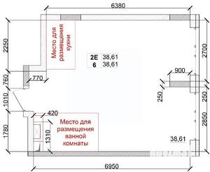 2-к квартира, строящийся дом, 39м2, 5/15 этаж
