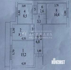 3-к квартира, вторичка, 57м2, 4/9 этаж