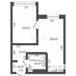 2-к квартира, вторичка, 48м2, 6/9 этаж