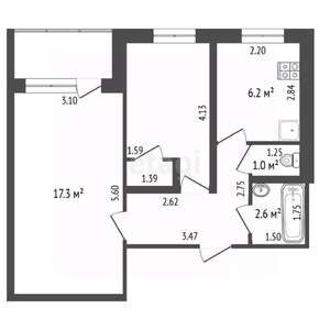 2-к квартира, вторичка, 45м2, 10/10 этаж