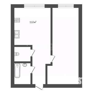 1-к квартира, вторичка, 34м2, 1/5 этаж