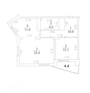 2-к квартира, вторичка, 61м2, 17/25 этаж