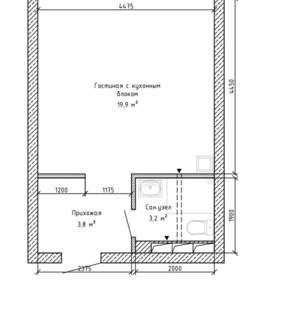 Студия квартира, вторичка, 27м2, 4/19 этаж