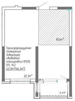 2-к квартира, вторичка, 46м2, 4/8 этаж