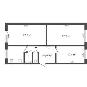 3-к квартира, вторичка, 63м2, 5/5 этаж