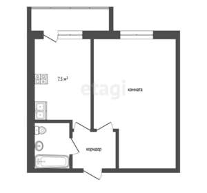 1-к квартира, вторичка, 32м2, 8/12 этаж