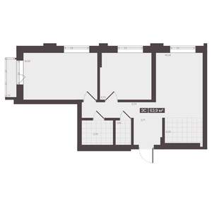 3-к квартира, вторичка, 64м2, 12/16 этаж