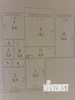 4-к квартира, вторичка, 82м2, 2/10 этаж