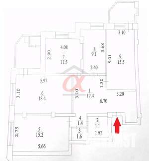 4-к квартира, вторичка, 93м2, 2/16 этаж