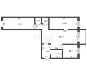 3-к квартира, вторичка, 54м2, 4/5 этаж