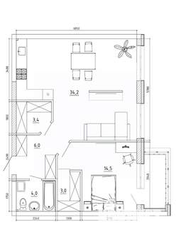 3-к квартира, вторичка, 71м2, 6/8 этаж