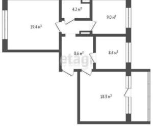 3-к квартира, вторичка, 62м2, 6/10 этаж