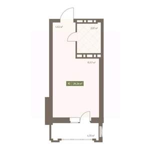 Студия квартира, вторичка, 26м2, 7/16 этаж