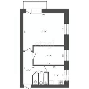 2-к квартира, вторичка, 52м2, 4/5 этаж