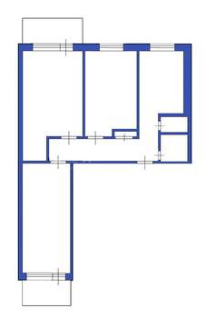 3-к квартира, вторичка, 59м2, 9/9 этаж