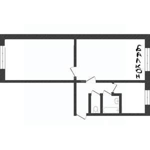 2-к квартира, вторичка, 48м2, 5/5 этаж
