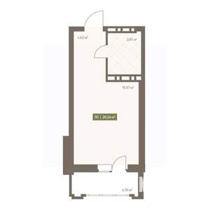 Студия квартира, вторичка, 26м2, 10/16 этаж