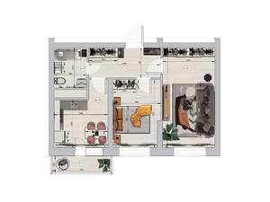 2-к квартира, вторичка, 50м2, 16/19 этаж