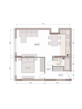 2-к квартира, вторичка, 50м2, 9/15 этаж