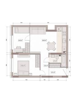 2-к квартира, вторичка, 50м2, 12/15 этаж