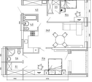 3-к квартира, вторичка, 79м2, 3/8 этаж
