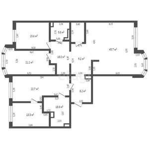 5-к квартира, вторичка, 178м2, 9/12 этаж