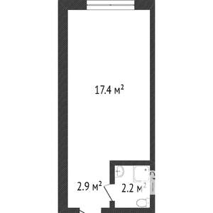 Студия квартира, вторичка, 22м2, 6/9 этаж