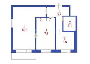 2-к квартира, вторичка, 44м2, 4/5 этаж