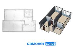 2-к квартира, вторичка, 54м2, 2/9 этаж