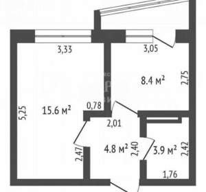 1-к квартира, вторичка, 33м2, 11/16 этаж
