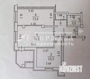 2-к квартира, вторичка, 55м2, 11/16 этаж